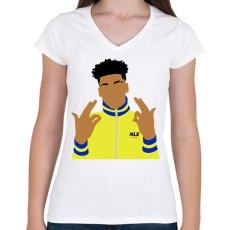 PRINTFASHION Nle choppa - Női V-nyakú póló - Fehér