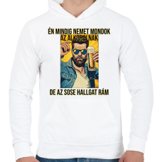 PRINTFASHION No Alcohol  - Férfi kapucnis pulóver - Fehér
