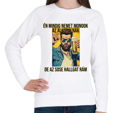 PRINTFASHION No Alcohol  - Női pulóver - Fehér