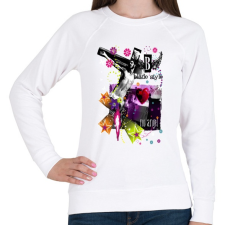 PRINTFASHION NO ANGEL - Női pulóver - Fehér női pulóver, kardigán