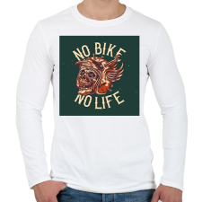 PRINTFASHION No bike - No life - Férfi hosszú ujjú póló - Fehér férfi póló