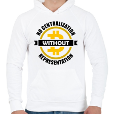 PRINTFASHION No-centralization-without-representation - Férfi kapucnis pulóver - Fehér női pulóver, kardigán