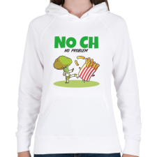 PRINTFASHION NO CH - Női kapucnis pulóver - Fehér női pulóver, kardigán