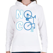 PRINTFASHION No CO2 - Női kapucnis pulóver - Fehér női pulóver, kardigán