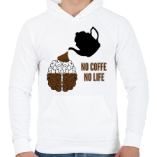 PRINTFASHION no coffe - Férfi kapucnis pulóver - Fehér férfi pulóver, kardigán