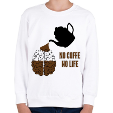 PRINTFASHION no coffe - Gyerek pulóver - Fehér gyerek pulóver, kardigán