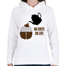 PRINTFASHION no coffe - Női kapucnis pulóver - Fehér