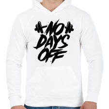 PRINTFASHION No days off - Férfi kapucnis pulóver - Fehér férfi pulóver, kardigán