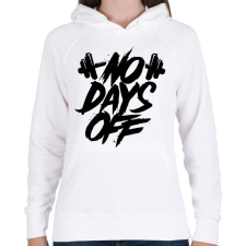 PRINTFASHION No days off - Női kapucnis pulóver - Fehér női pulóver, kardigán