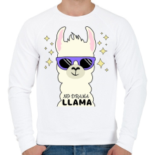 PRINTFASHION no drama llama - Férfi pulóver - Fehér férfi pulóver, kardigán