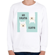 PRINTFASHION No drama llama - Gyerek pulóver - Fehér