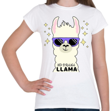 PRINTFASHION no drama llama - Női póló - Fehér női póló
