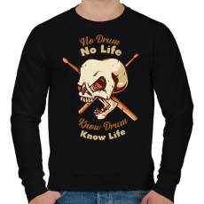 PRINTFASHION No Drum, No Life - Férfi pulóver - Fekete