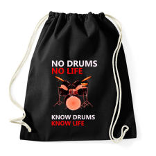 PRINTFASHION no drums no life - Sportzsák, Tornazsák - Fekete tornazsák