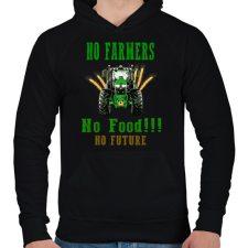 PRINTFASHION no farmers no food - Férfi kapucnis pulóver - Fekete férfi pulóver, kardigán