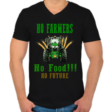 PRINTFASHION no farmers no food - Férfi V-nyakú póló - Fekete férfi póló
