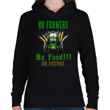 PRINTFASHION no farmers no food - Női kapucnis pulóver - Fekete női pulóver, kardigán