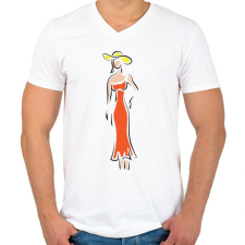 PRINTFASHION Nő - Férfi V-nyakú póló - Fehér férfi póló