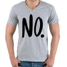 PRINTFASHION NO. - Férfi V-nyakú póló - Sport szürke