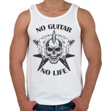 PRINTFASHION No guitar, No life - Gitáros koponya - Férfi atléta - Fehér atléta, trikó