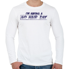 PRINTFASHION No hair day - Férfi hosszú ujjú póló - Fehér