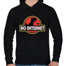 PRINTFASHION No internet - Férfi kapucnis pulóver - Fekete