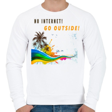PRINTFASHION NO INTERNET GO OUTSIDE - Férfi pulóver - Fehér