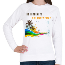 PRINTFASHION NO INTERNET GO OUTSIDE - Női pulóver - Fehér női pulóver, kardigán