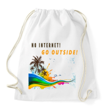 PRINTFASHION NO INTERNET GO OUTSIDE - Sportzsák, Tornazsák - Fehér tornazsák