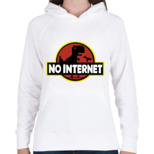 PRINTFASHION No internet - Női kapucnis pulóver - Fehér női pulóver, kardigán