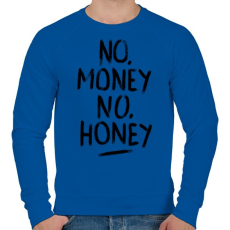 PRINTFASHION No Money No Honey  - Férfi pulóver - Királykék