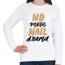 PRINTFASHION No more nail drama - Női pulóver - Fehér női pulóver, kardigán