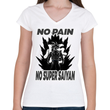 PRINTFASHION no pain2 - Női V-nyakú póló - Fehér női póló