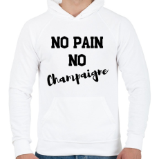 PRINTFASHION No Pain, No Champaigne - Férfi kapucnis pulóver - Fehér