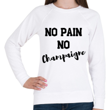 PRINTFASHION No Pain, No Champaigne - Női pulóver - Fehér női pulóver, kardigán
