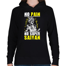PRINTFASHION No pain, no Super Saiyan - Dragon ball - Női kapucnis pulóver - Fekete női pulóver, kardigán