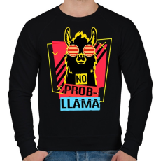 PRINTFASHION No prob-llama - Férfi pulóver - Fekete