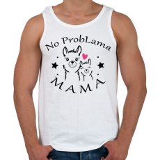 PRINTFASHION No ProbLama Mama - Férfi atléta - Fehér