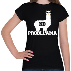 PRINTFASHION No probLama - Női póló - Fekete