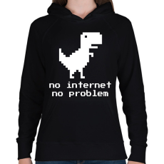 PRINTFASHION No problem - Női kapucnis pulóver - Fekete