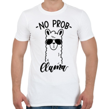 PRINTFASHION No Probllama - Férfi póló - Fehér férfi póló