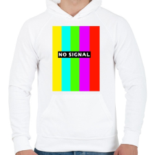 PRINTFASHION no signal - Férfi kapucnis pulóver - Fehér férfi pulóver, kardigán