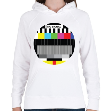 PRINTFASHION No signal - Női kapucnis pulóver - Fehér női pulóver, kardigán