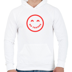 PRINTFASHION NO THANKS - Férfi kapucnis pulóver - Fehér