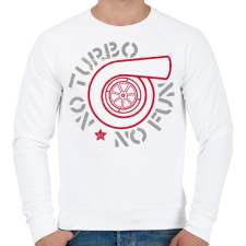 PRINTFASHION No turbo no fun - Férfi pulóver - Fehér férfi pulóver, kardigán