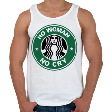 PRINTFASHION No woman No cry - Férfi atléta - Fehér