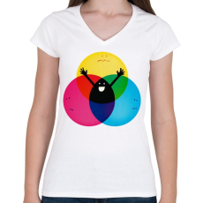 PRINTFASHION Nobody's child - Női V-nyakú póló - Fehér