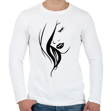 PRINTFASHION Női arc - fekete - Férfi hosszú ujjú póló - Fehér férfi póló