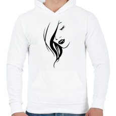 PRINTFASHION Női arc - fekete - Férfi kapucnis pulóver - Fehér