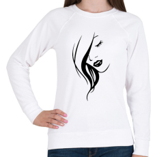 PRINTFASHION Női arc - fekete - Női pulóver - Fehér